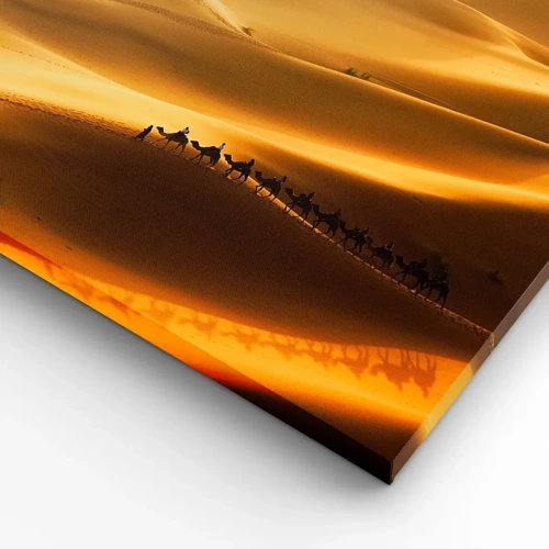 Obraz na plátne - Karavána na vlnách púšte - 140x50 cm