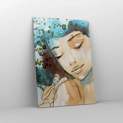 Obraz na plátne - Lady in blue - 70x100 cm