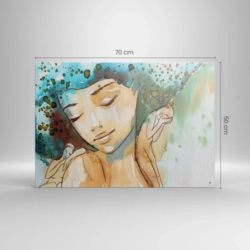 Obraz na plátne - Lady in blue - 70x50 cm