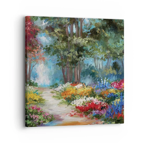 Obraz na plátne - Lesná záhrada, kvetinový les - 30x30 cm