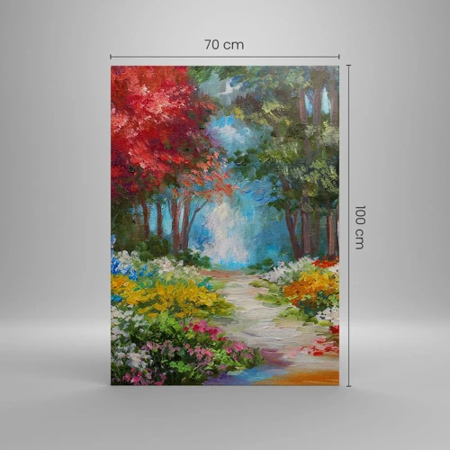 Obraz na plátne - Lesná záhrada, kvetinový les - 70x100 cm