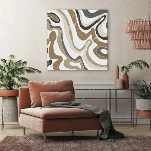 Obraz na plátne - Meandre zemitých farieb - 60x60 cm