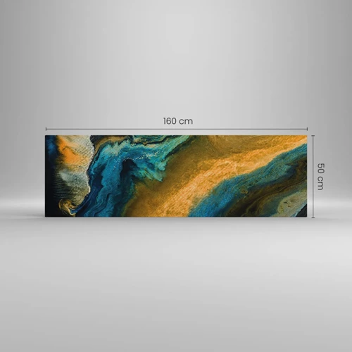 Obraz na plátne - Modrá – žltá – vzájomné vplyvy - 160x50 cm