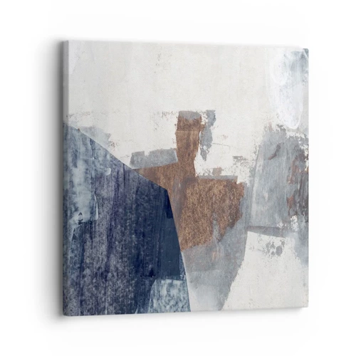 Obraz na plátne - Modro-hnedé tvary - 30x30 cm