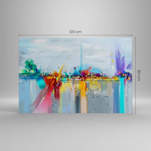 Obraz na plátne - Most radosti nad riekou života - 120x80 cm