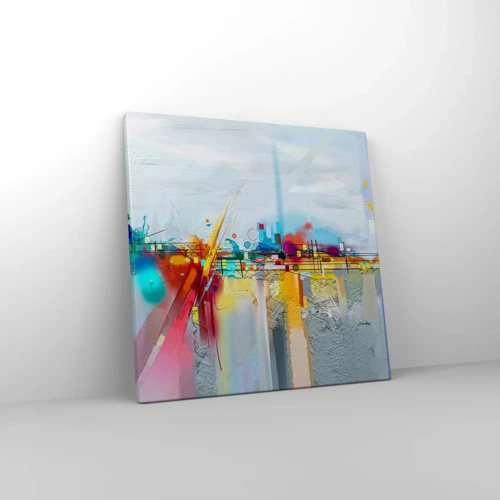 Obraz na plátne - Most radosti nad riekou života - 40x40 cm