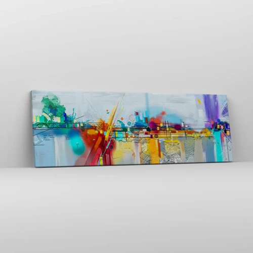 Obraz na plátne - Most radosti nad riekou života - 90x30 cm