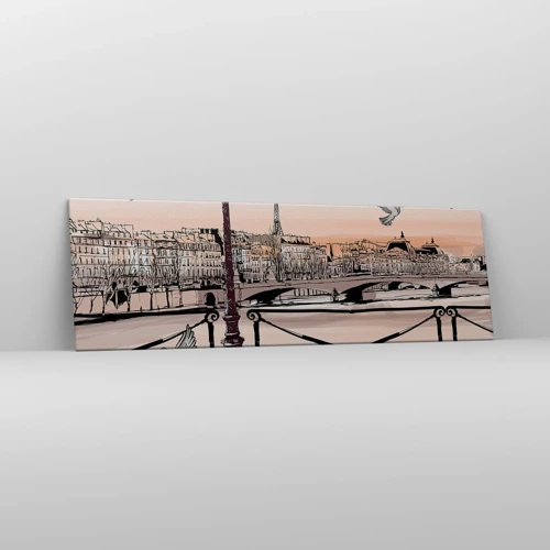 Obraz na plátne - Nad strechami Paríža - 160x50 cm