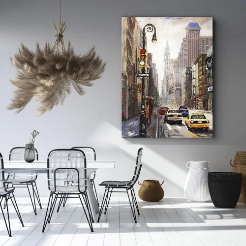 Obraz na plátne - New York – farebný aj v daždi - 45x80 cm