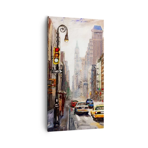 Obraz na plátne - New York – farebný aj v daždi - 55x100 cm