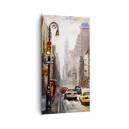 Obraz na plátne - New York – farebný aj v daždi - 65x120 cm