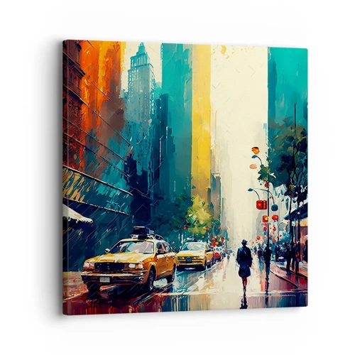 Obraz na plátne - New York – tu je aj dážď farebný - 30x30 cm
