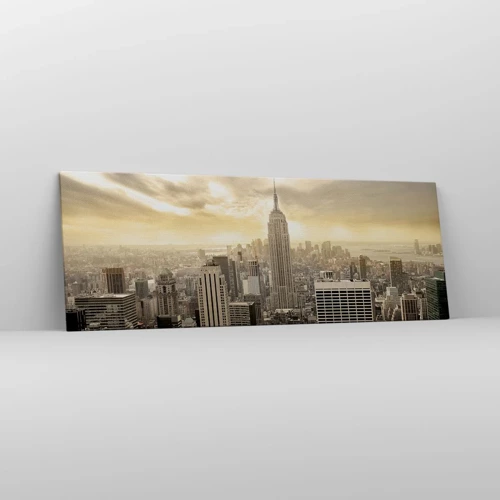 Obraz na plátne - New York utkaný zo šedej - 140x50 cm