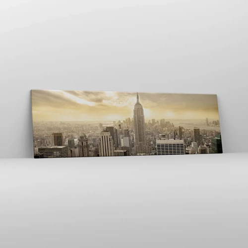 Obraz na plátne - New York utkaný zo šedej - 160x50 cm