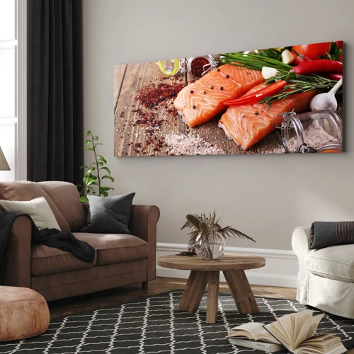 Obraz na plátne - Nórske dobrodružstvo v kuchyni - 100x40 cm