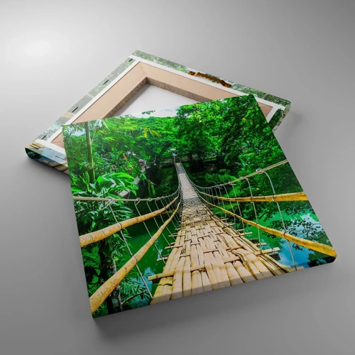 Obraz na plátne - Opičí most nad zeleňou - 30x30 cm
