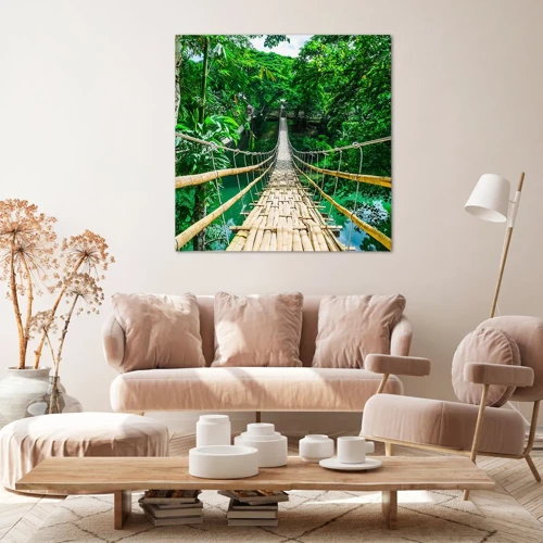 Obraz na plátne - Opičí most nad zeleňou - 40x40 cm