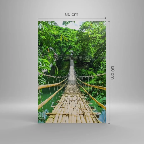 Obraz na plátne - Opičí most nad zeleňou - 80x120 cm