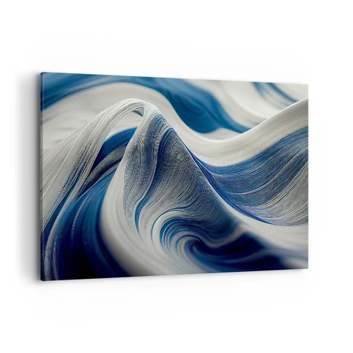 Obraz na plátne - Plynulosť modrej a bielej - 100x70 cm