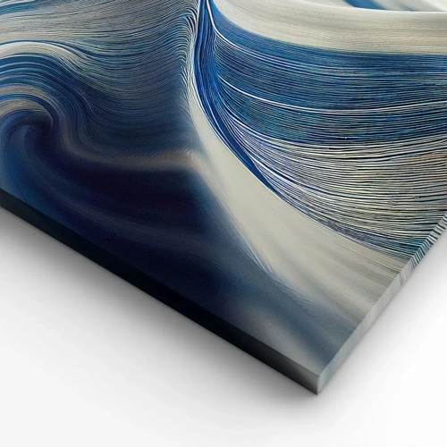 Obraz na plátne - Plynulosť modrej a bielej - 45x80 cm