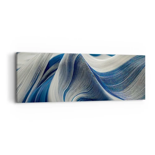 Obraz na plátne - Plynulosť modrej a bielej - 90x30 cm