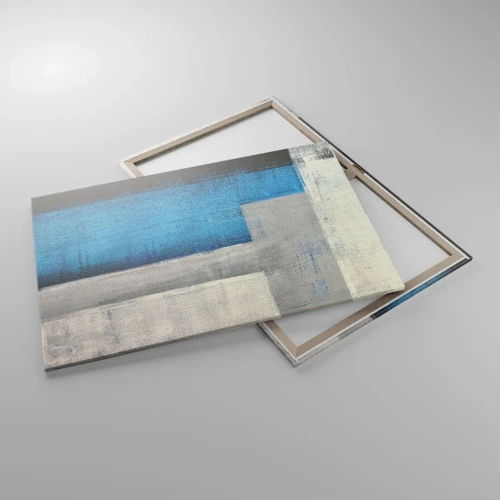 Obraz na plátne - Poetická kompozícia šedej a modrej - 100x70 cm