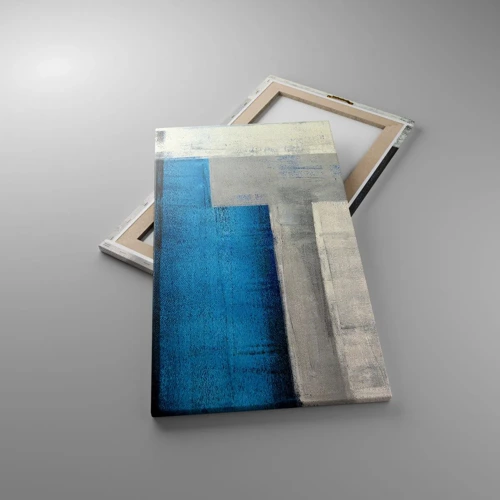 Obraz na plátne - Poetická kompozícia šedej a modrej - 45x80 cm