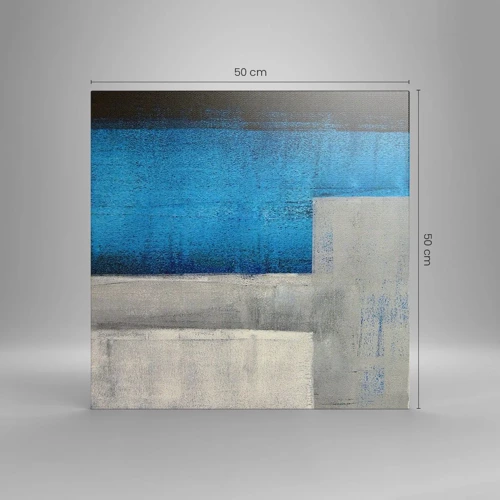 Obraz na plátne - Poetická kompozícia šedej a modrej - 50x50 cm
