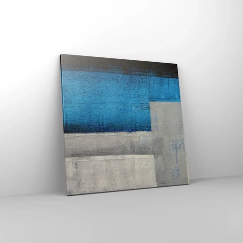 Obraz na plátne - Poetická kompozícia šedej a modrej - 60x60 cm