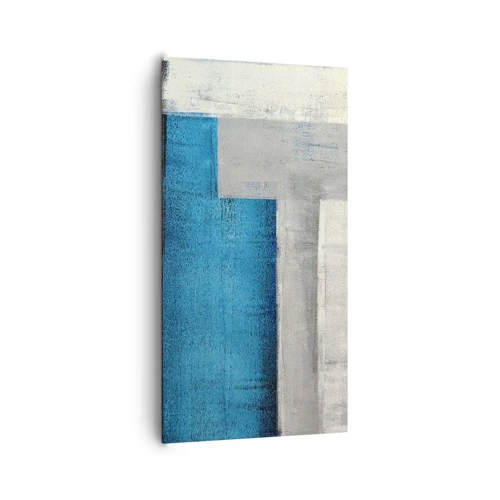 Obraz na plátne - Poetická kompozícia šedej a modrej - 65x120 cm