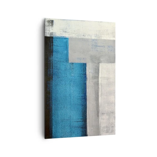 Obraz na plátne - Poetická kompozícia šedej a modrej - 80x120 cm