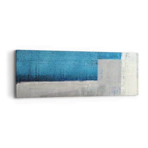 Obraz na plátne - Poetická kompozícia šedej a modrej - 90x30 cm