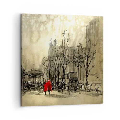 Obraz na plátne - Rande v londýnskej hmle  - 50x50 cm