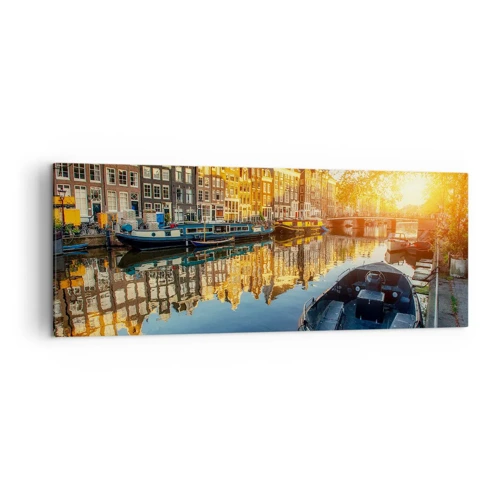 Obraz na plátne - Ráno v Amsterdame - 140x50 cm