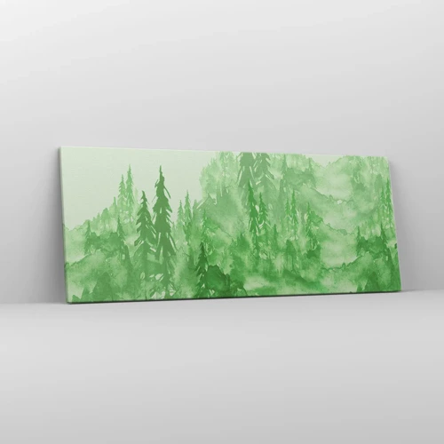 Obraz na plátne - Rozmazaný zelenou hmlou - 100x40 cm