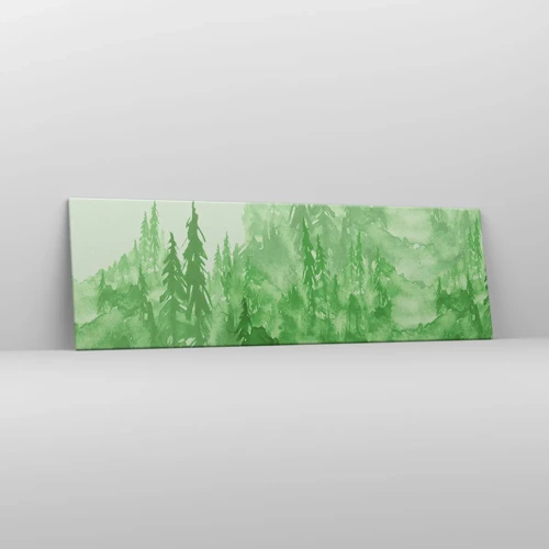 Obraz na plátne - Rozmazaný zelenou hmlou - 160x50 cm
