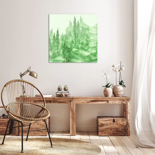 Obraz na plátne - Rozmazaný zelenou hmlou - 50x50 cm