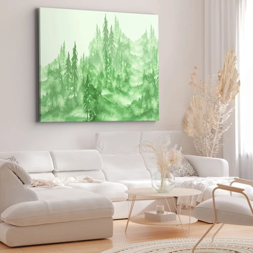 Obraz na plátne - Rozmazaný zelenou hmlou - 70x50 cm