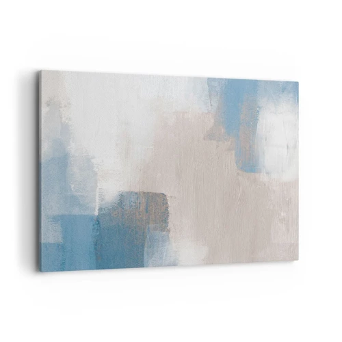 Obraz na plátne - Ružová abstrakcia za modrým závojom - 100x70 cm