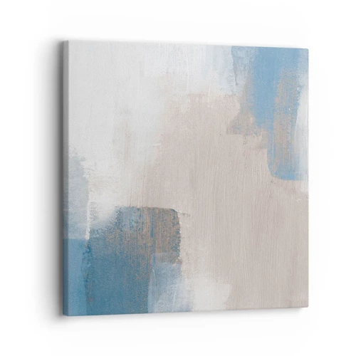 Obraz na plátne - Ružová abstrakcia za modrým závojom - 30x30 cm