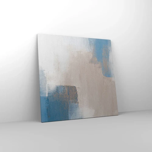 Obraz na plátne - Ružová abstrakcia za modrým závojom - 70x70 cm