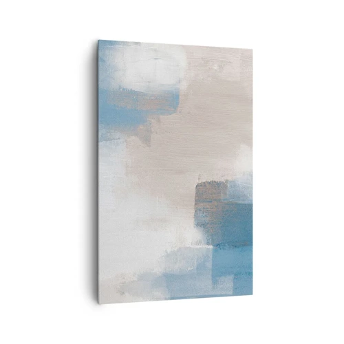 Obraz na plátne - Ružová abstrakcia za modrým závojom - 80x120 cm