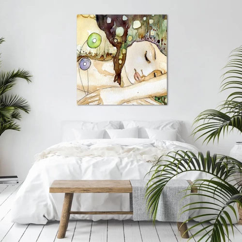 Obraz na plátne - Smaragdovo-fialový sen - 60x60 cm