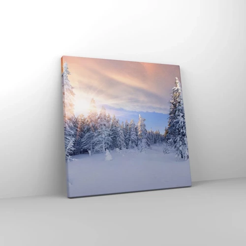 Obraz na plátne - Snežné predstavenie prírody - 30x30 cm