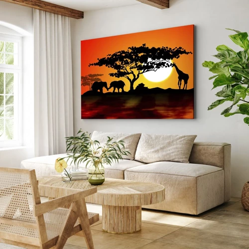 Obraz na plátne - Stretnutie na savane - 70x50 cm