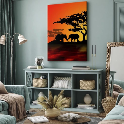 Obraz na plátne - Stretnutie na savane - 80x120 cm