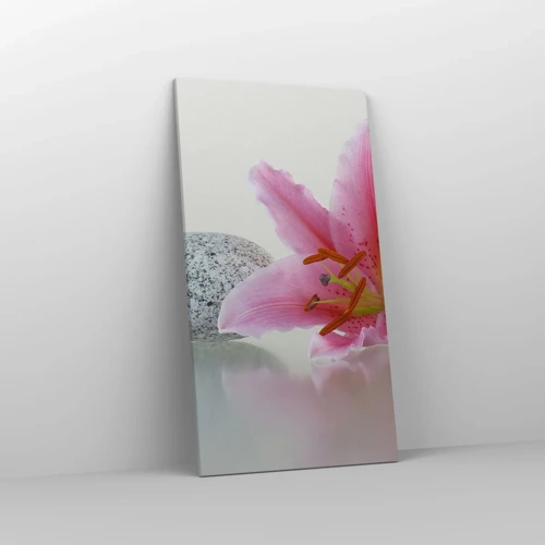 Obraz na plátne - Štúdia v ružovej, šedej a bielej - 55x100 cm