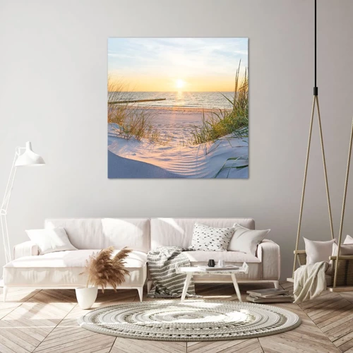 Obraz na plátne - Šumenie mora, spev vtákov, divoká pláž uprostred trávy… - 50x50 cm