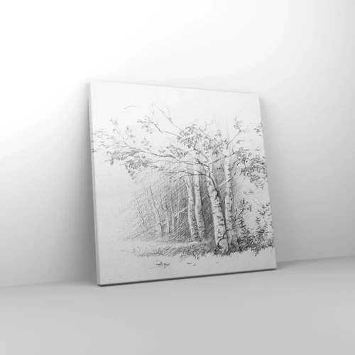 Obraz na plátne - Svetlo brezového lesa - 30x30 cm