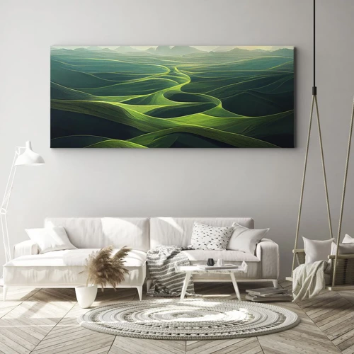 Obraz na plátne - V zelených údoliach - 100x40 cm